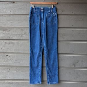 Anthropologie Maeve Junie High Rise Slim Jeans Sailor Pockets Size 27 Dark Wash